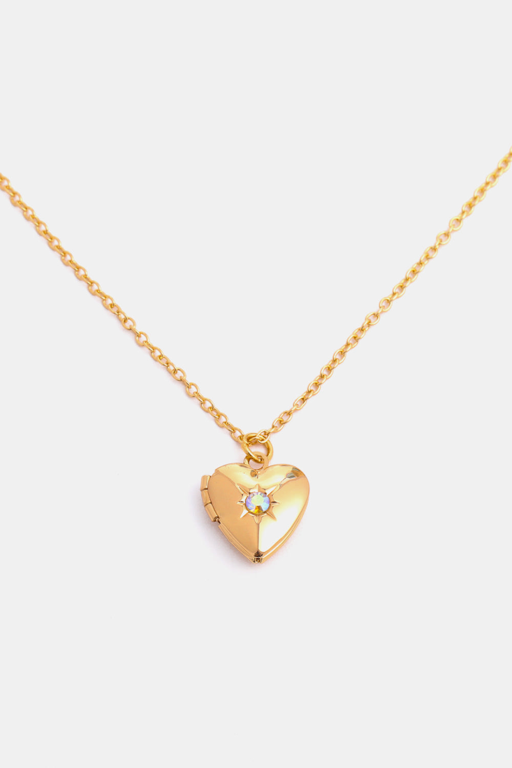 Zircon Heart Shape 14K Gold-Plated Pendant Necklace October One Size Necklaces - Tophatter Daily Deals