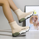 Black Sock Boots For Women Platform Shoes 4 - Tophatter Daily Deals