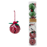 Set of 6 Baubles Festive Jingle Bells | Christmas Tree Hanging Ornaments - 4cm Baubles - Tophatter Daily Deals