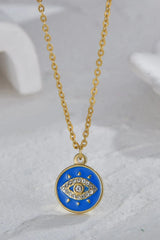 Stainless Steel Necklace Round Blue One Size Necklaces - Tophatter Daily Deals