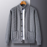 Warm Cozy Men's Cardigan - Single-Breasted Jacquard Knit M8513 Medium Gray 3D Changing Face Moving Picture Frame - Tophatter Daily Deals