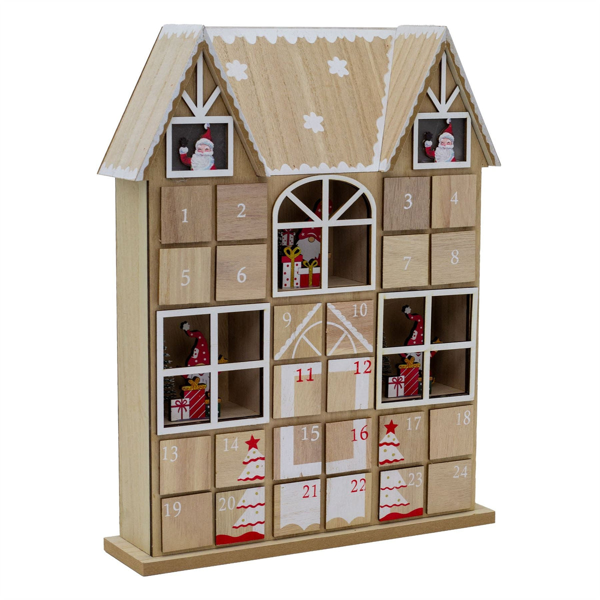 Santa House Advent Calendar with 24 Drawers | Wooden Christmas Advent Calendar Advent Calendar - Tophatter Daily Deals