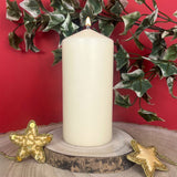 Ivory Church Pillar Candle | Unscented Decorative Cream Pillar Candle - 15cm Candle - Tophatter Daily Deals
