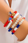 Dark Blue 4pcs USA Flag Star Heart Decor Bracelet Sets Bracelets - Tophatter Daily Deals