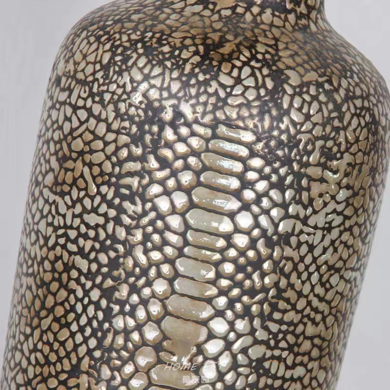 Bedroom Bedside Vintage Snakeskin Pattern Ceramic Table Lamp 0 - Tophatter Daily Deals