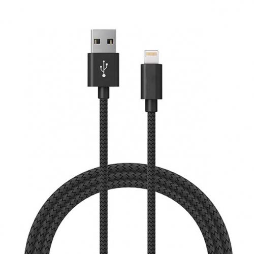6ft MFI Certified Lightning Charging Cable for iPhone Black Charging Cable - Tophatter Daily Deals