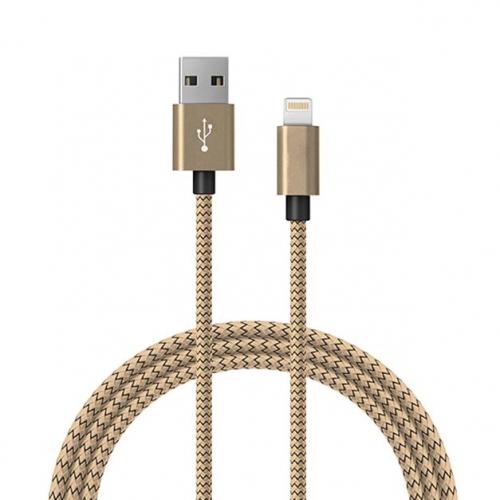 6ft MFI Certified Lightning Charging Cable for iPhone Gold Charging Cable - Tophatter Daily Deals