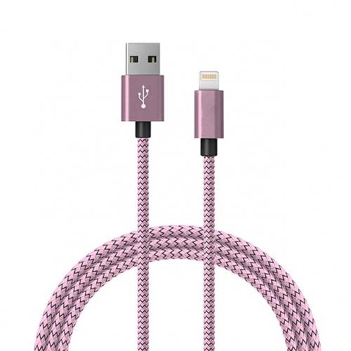6ft MFI Certified Lightning Charging Cable for iPhone Pink Charging Cable - Tophatter Daily Deals
