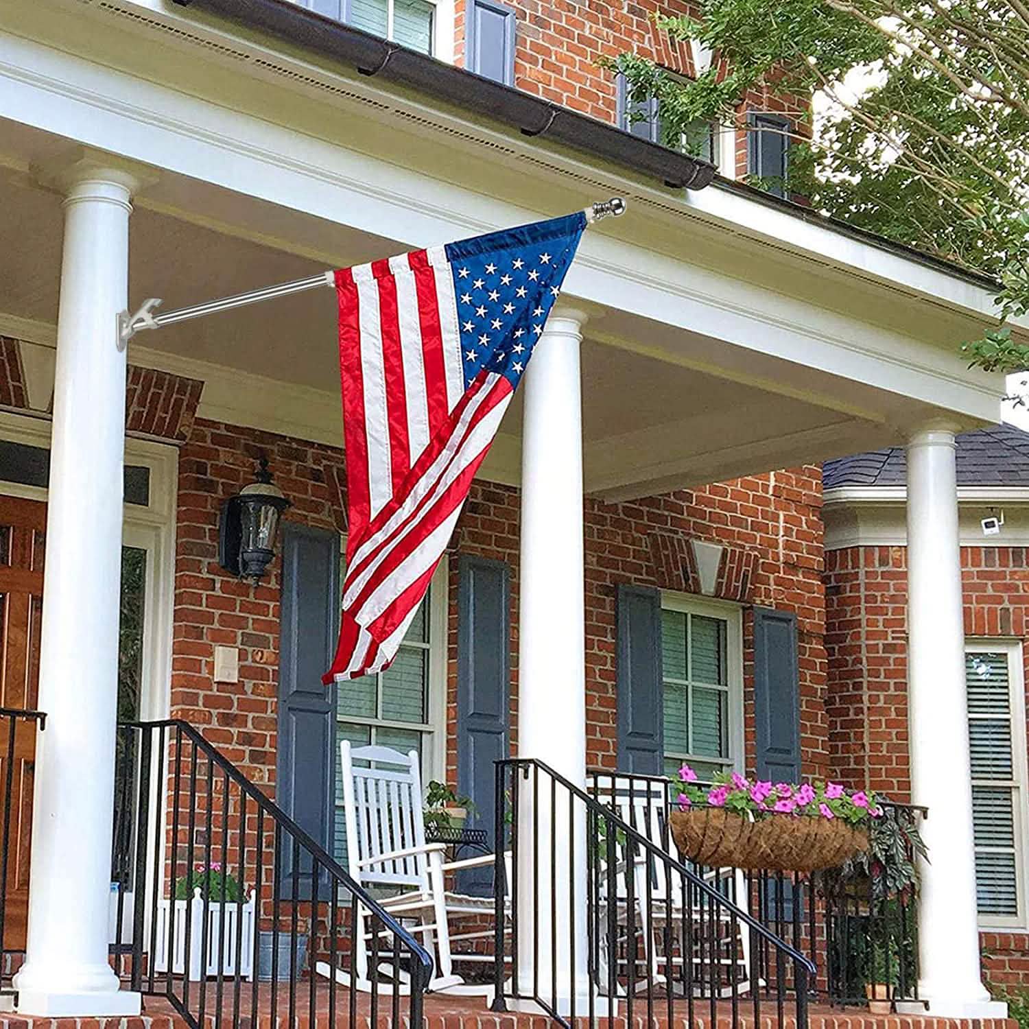 6Ft Stainless Steel Wall Mounted Flag Pole Everything Else - Tophatter Daily Deals