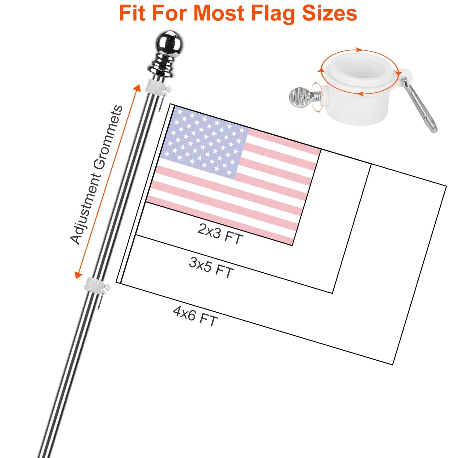 6Ft Stainless Steel Wall Mounted Flag Pole Everything Else - Tophatter Daily Deals