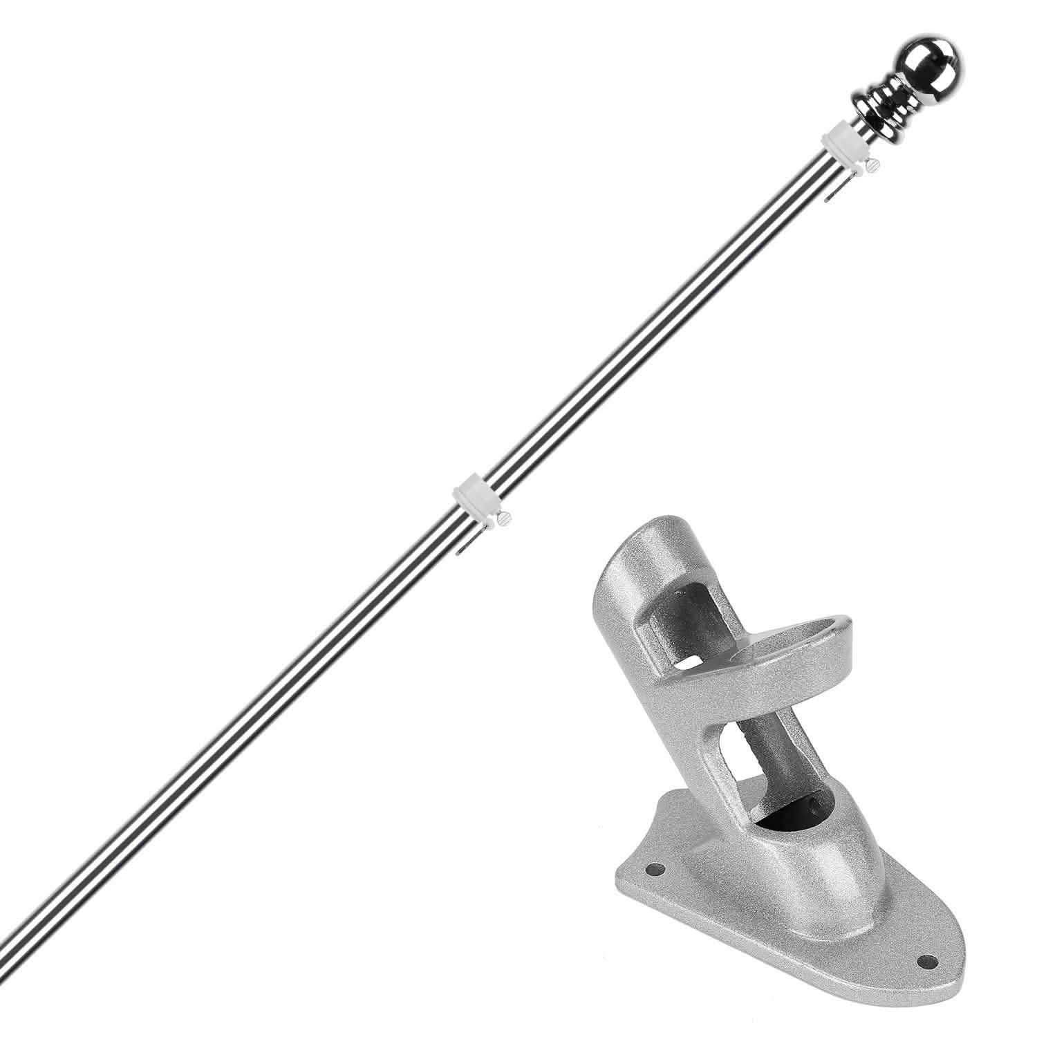 6Ft Stainless Steel Wall Mounted Flag Pole Everything Else - Tophatter Daily Deals