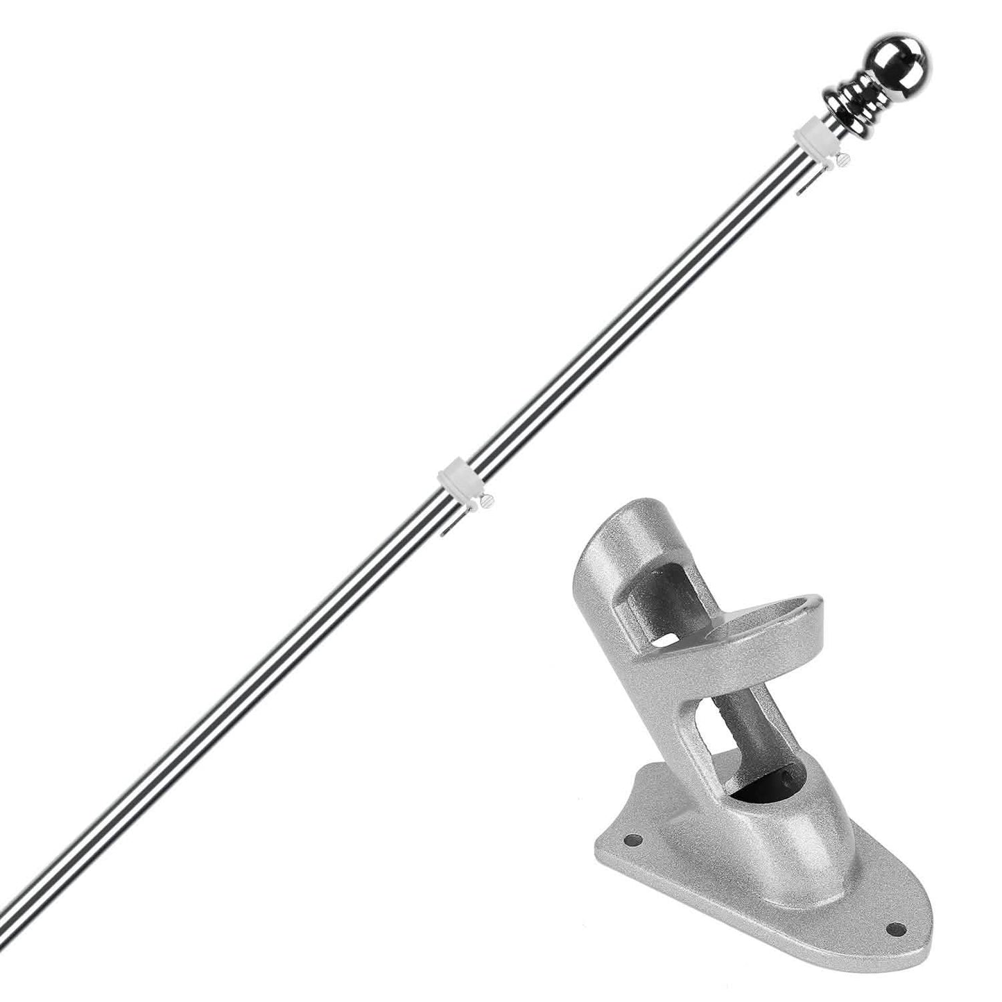 6Ft Stainless Steel Wall Mounted Flag Pole Everything Else - Tophatter Daily Deals