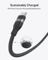 Anker USB-C to USB-C Cable (3 ft / 6 ft, 240W, Upcycled-Braided) Batteries & Power Accessories - Tophatter Daily Deals