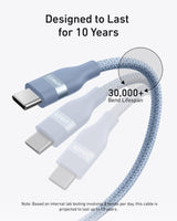 Anker USB-C to USB-C Cable (3 ft / 6 ft, 240W, Upcycled-Braided) Batteries & Power Accessories - Tophatter Daily Deals