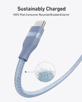 Anker USB-C to USB-C Cable (3 ft / 6 ft, 240W, Upcycled-Braided) Batteries & Power Accessories - Tophatter Daily Deals