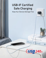 Anker USB-C to USB-C Cable (3 ft / 6 ft, 240W, Upcycled-Braided) Batteries & Power Accessories - Tophatter Daily Deals