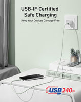 Anker USB-C to USB-C Cable (3 ft / 6 ft, 240W, Upcycled-Braided) Batteries & Power Accessories - Tophatter Daily Deals