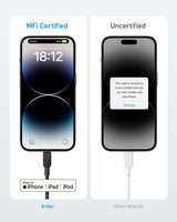 Anker 310 USB-C to Lightning Cable (6 ft, 2-Pack) Batteries & Power Accessories - Tophatter Daily Deals
