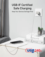 Anker USB-C to USB-C Cable (3 ft / 6 ft, 240W, Upcycled-Braided) Batteries & Power Accessories - Tophatter Daily Deals