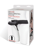 Lux Fetish Unisex Black Vibrating Hollow Strap-On Dildo 6" inch > Dildos > Hollow Strap Ons - Tophatter Daily Deals