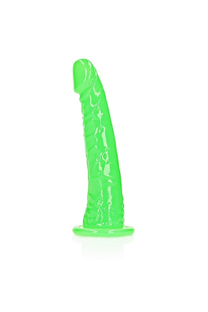 Shots Toys - RealRock - 6" Glow in the Dark Slim Realistic Dildo with Suction Cup Neon Green Sex Toy - Tophatter Daily Deals