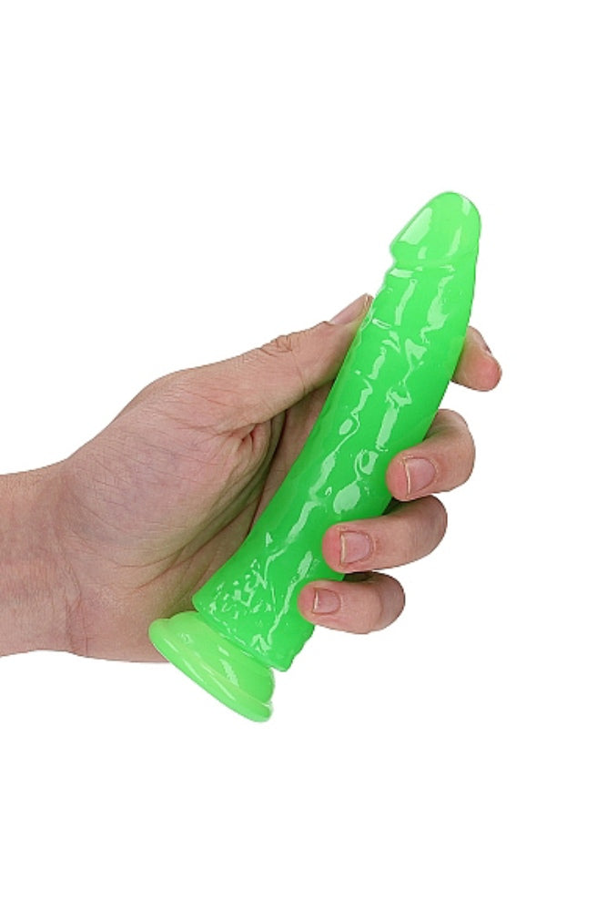 Shots Toys - RealRock - 6" Glow in the Dark Slim Realistic Dildo with Suction Cup Sex Toy - Tophatter Daily Deals