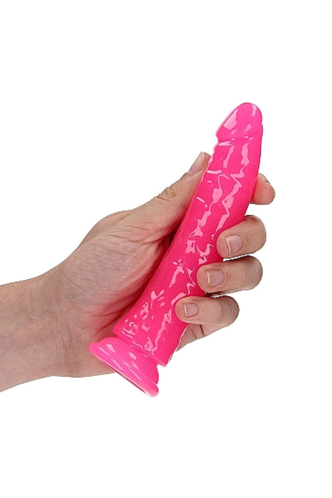 Shots Toys - RealRock - 6" Glow in the Dark Slim Realistic Dildo with Suction Cup Sex Toy - Tophatter Daily Deals