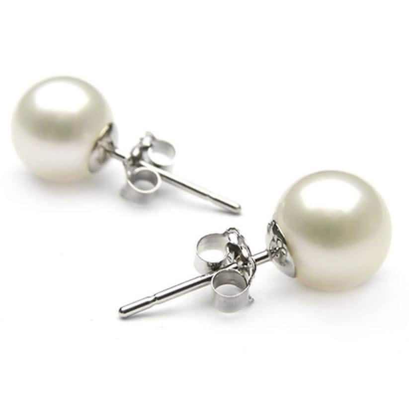 6mm 925 Sterling Silver Pearl Stud Earrings Earrings - Tophatter Daily Deals