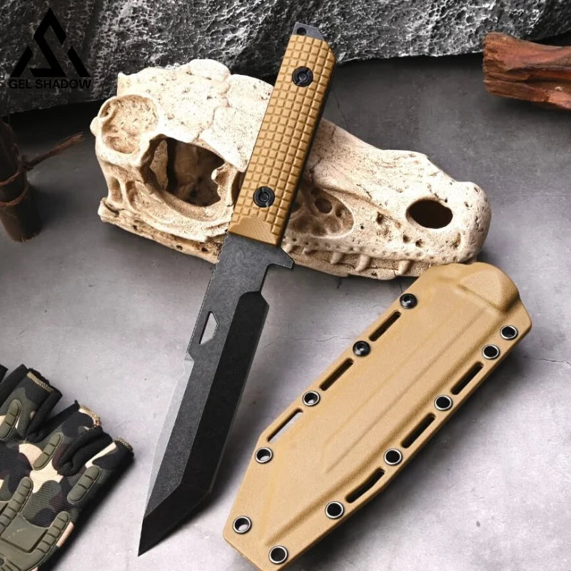 6mm Thick G10 STRIDER Tactical Outdoor Stright Knife-GS120 Sand KNIVES - Tophatter Daily Deals