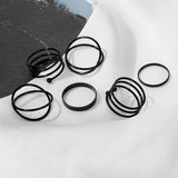 6pcs Personality Black Cross Ring Set Ladies Knuckle Rings Punk Y2K Accessories - Tophatter Daily Deals