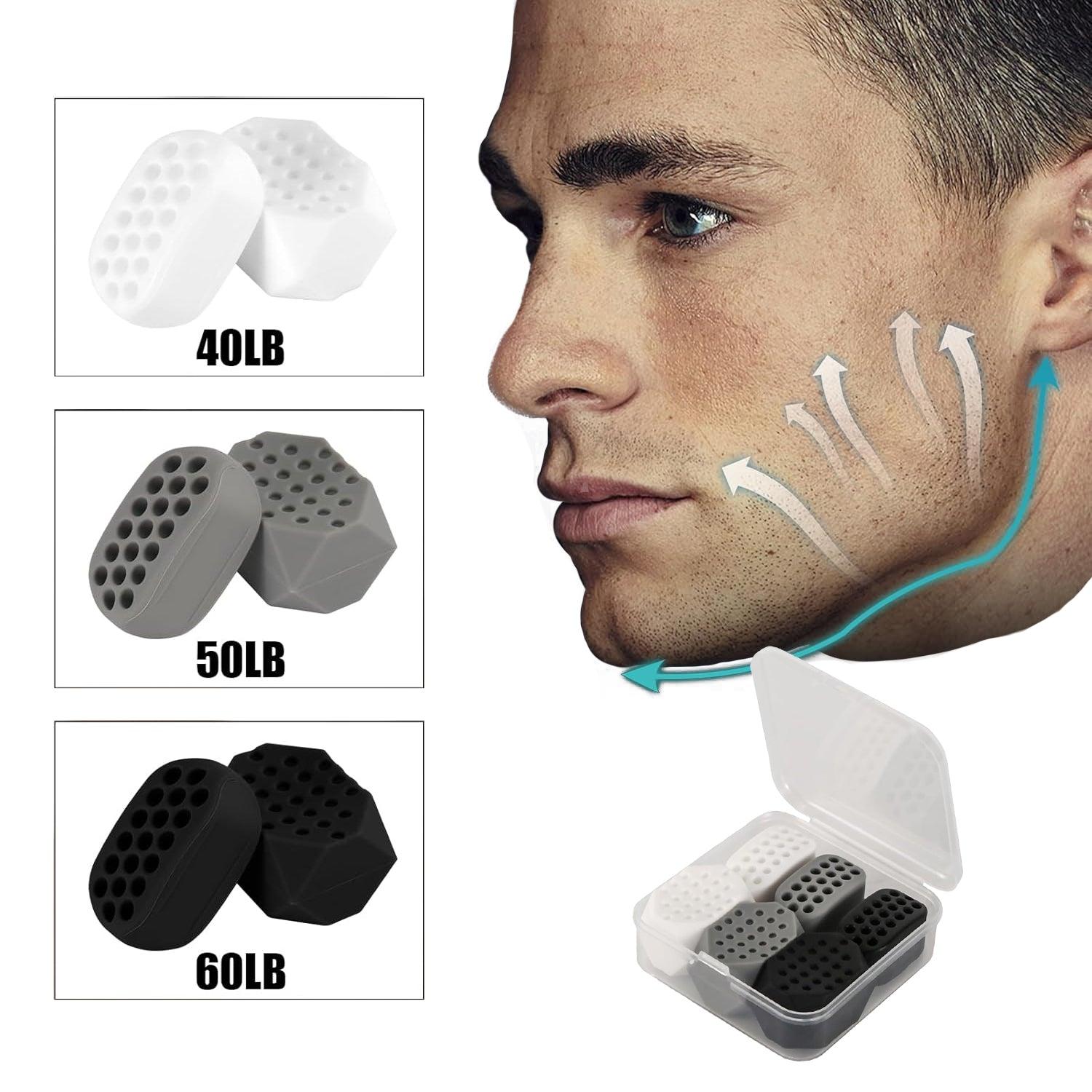 Jaw Exercises Tool - Chiselled Jawline Fitness Neck Face Toning Anti-Wrinkle 6 Pc Health & Beauty - Tophatter Daily Deals