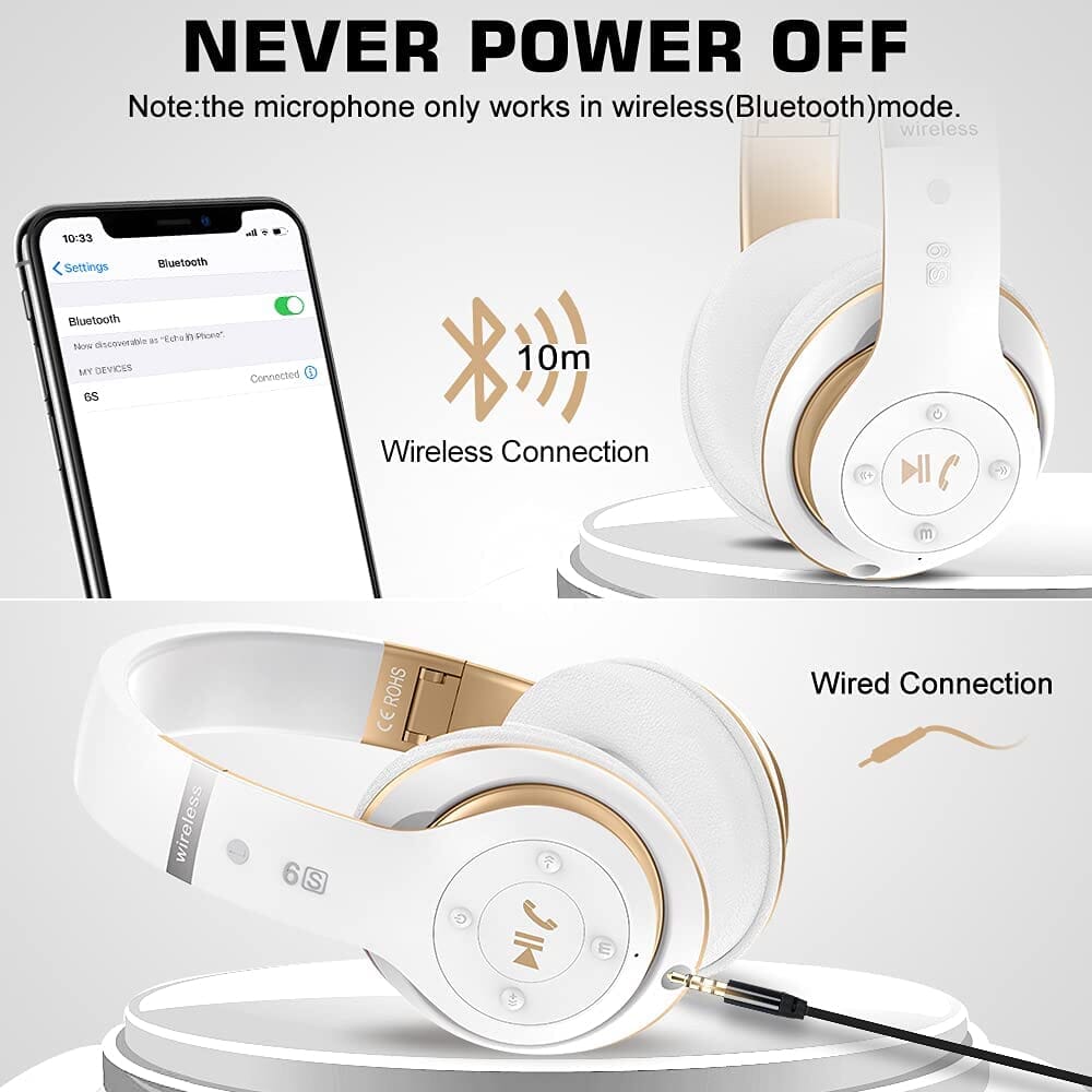 Wireless Bluetooth Headset Over-Ear Headphones - Tophatter Daily Deals
