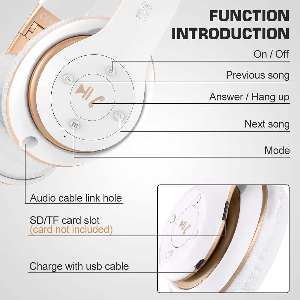 Wireless Bluetooth Headset Over-Ear Headphones - Tophatter Daily Deals