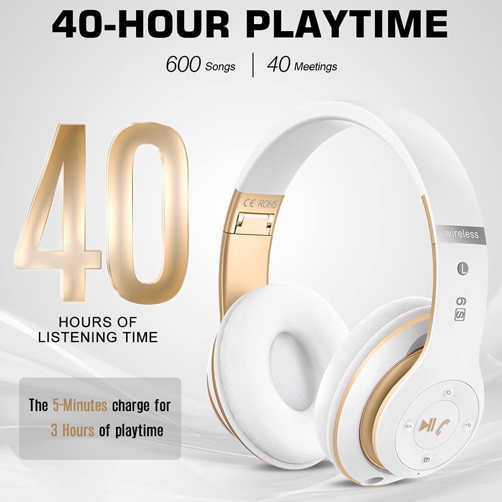 Wireless Bluetooth Headset Over-Ear Headphones - Tophatter Daily Deals