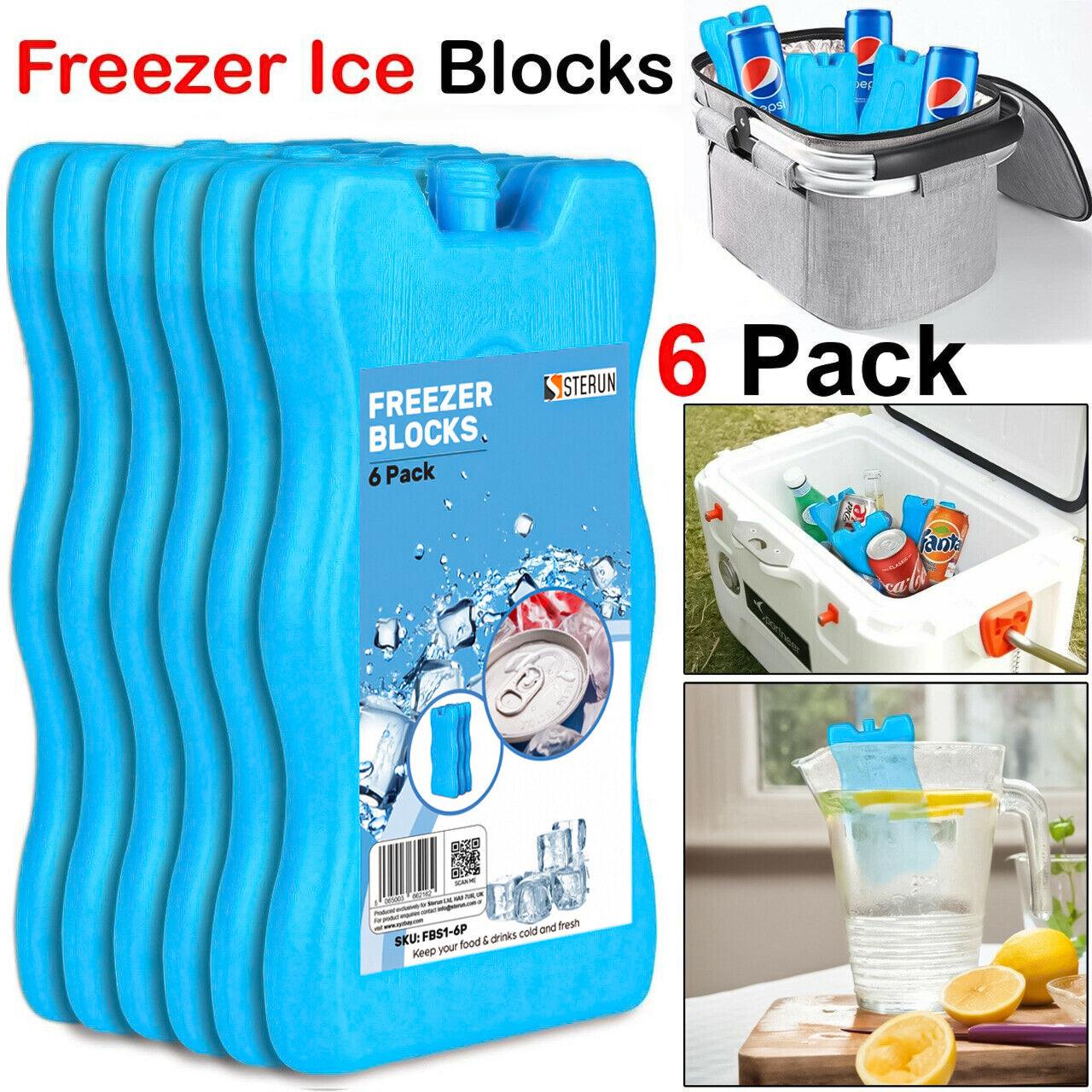 Ice Blocks for Coolers - 6 x Freezer Blocks For Cool Cooler Bag Ice Packs For Lunch Box Picnic Reusable Sports & Outdoor - Tophatter Daily Deals