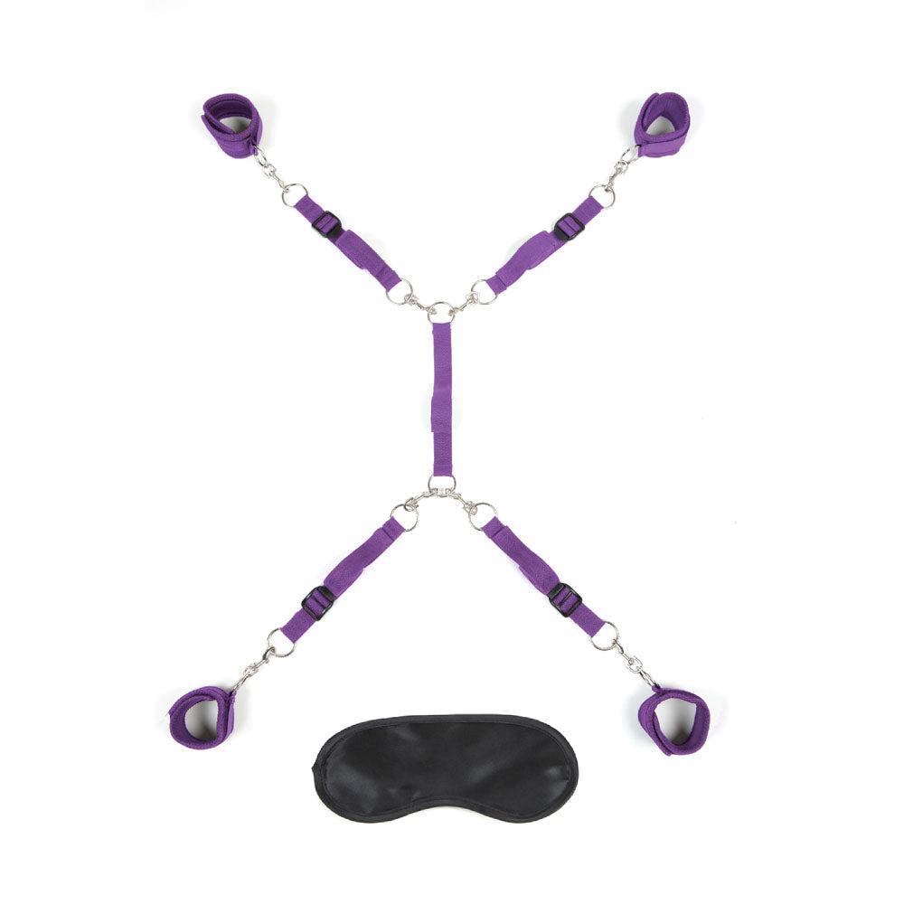 Lux Fetish Classic Bed Spreader – Adjustable Plush BDSM Accessory > Bondage Gear > Bed Restraints - Tophatter Daily Deals