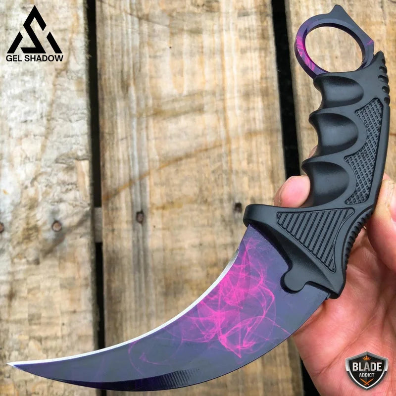7.5" CSGO Combat Knife Fixed Blade Hawkbill Neck Doppler NEW-GS143 Doppler CSGO - Tophatter Daily Deals