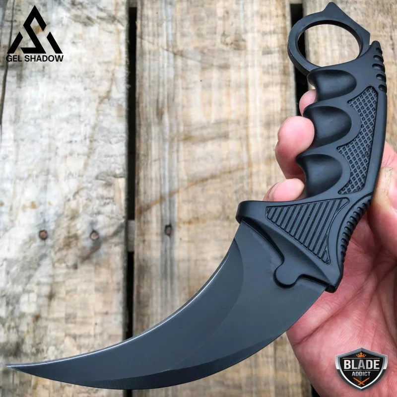 7.5" CSGO Combat Knife Fixed Blade Hawkbill Neck Doppler NEW-GS143 Black CSGO - Tophatter Daily Deals