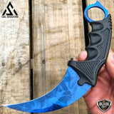 7.5" CSGO Combat Knife Fixed Blade Hawkbill Neck Doppler NEW-GS143 Blue Sapphire CSGO - Tophatter Daily Deals