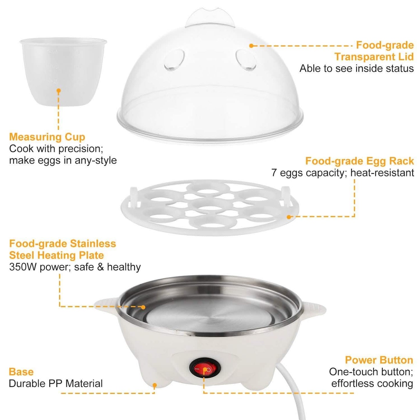 7 Capacity Electric Egg Cooker Kitchen Appliances - Tophatter Daily Deals