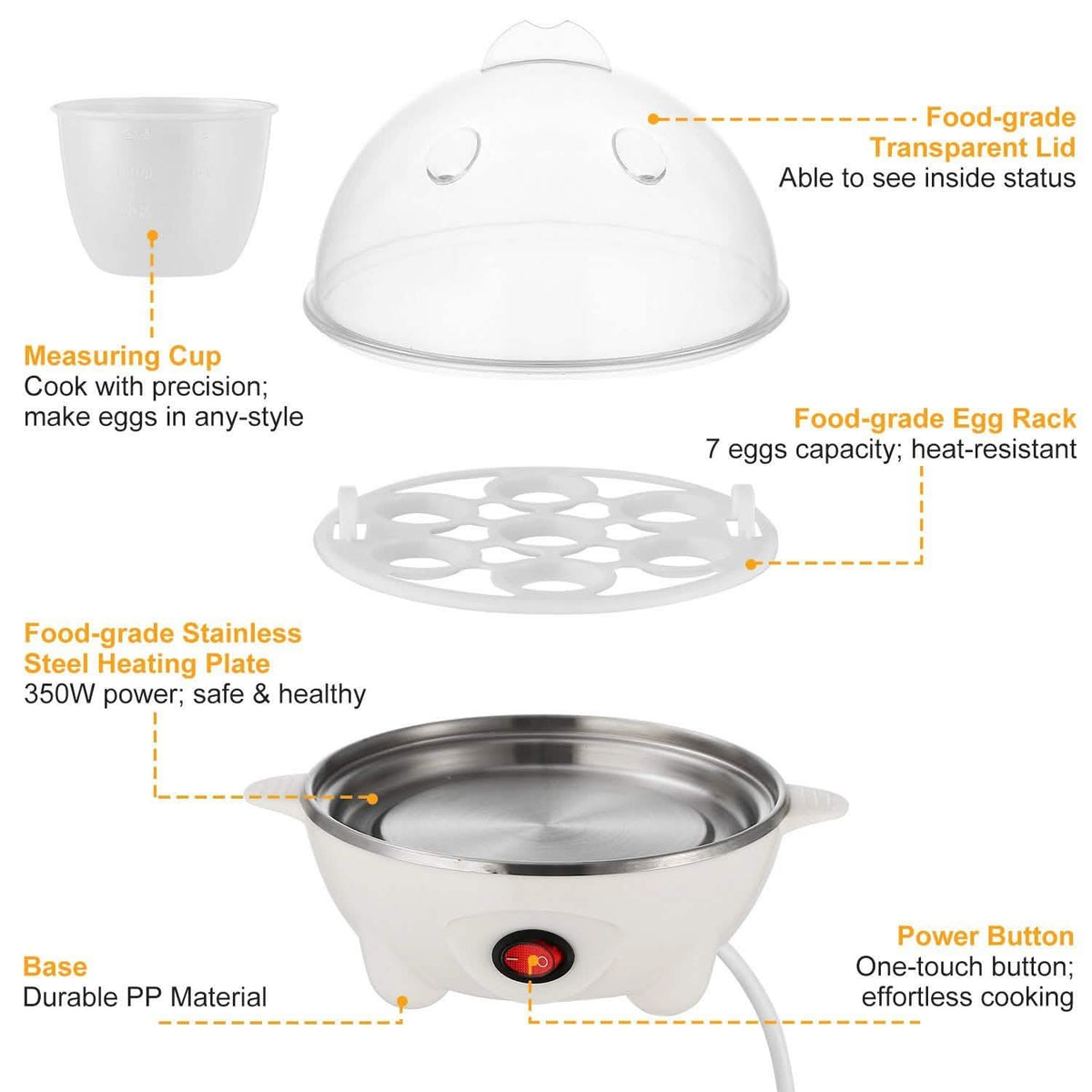 7 Capacity Electric Egg Cooker Kitchen Appliances - Tophatter Daily Deals