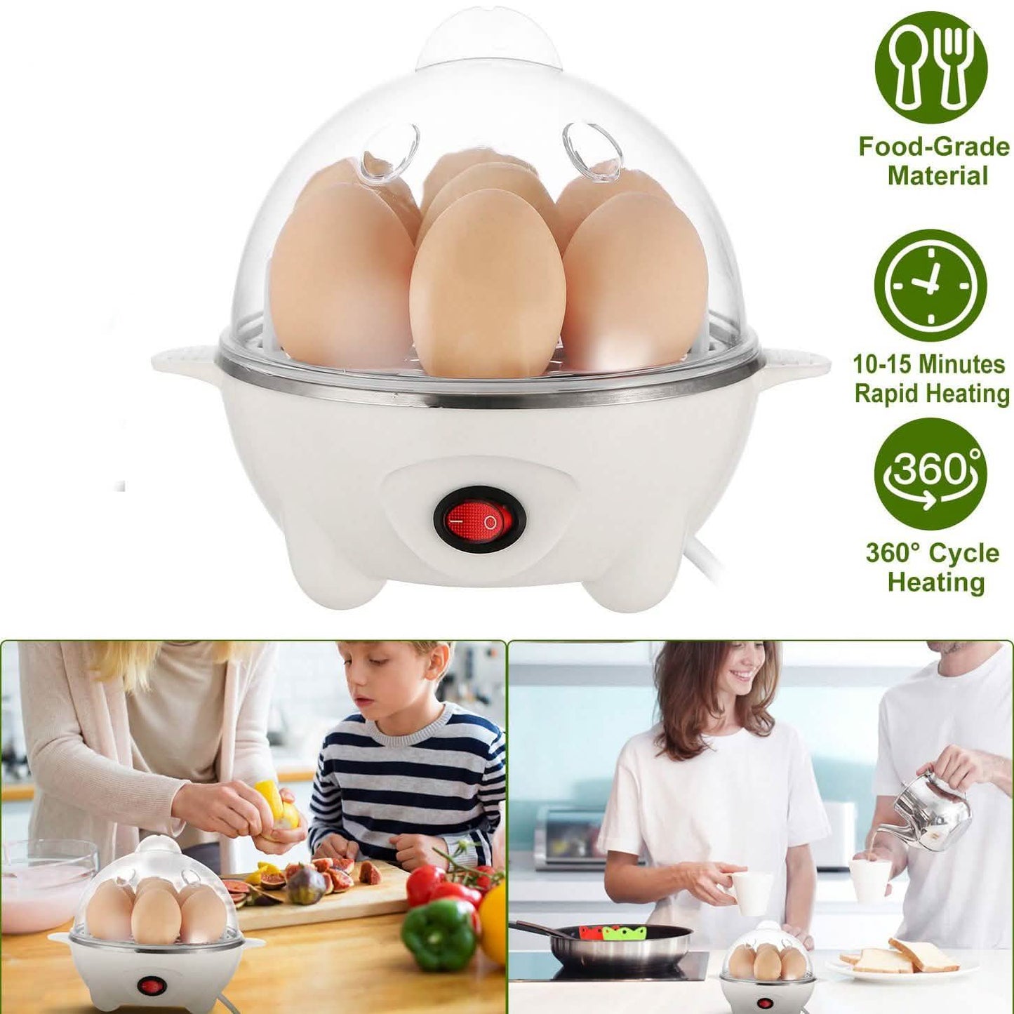 7 Capacity Electric Egg Cooker Kitchen Appliances - Tophatter Daily Deals