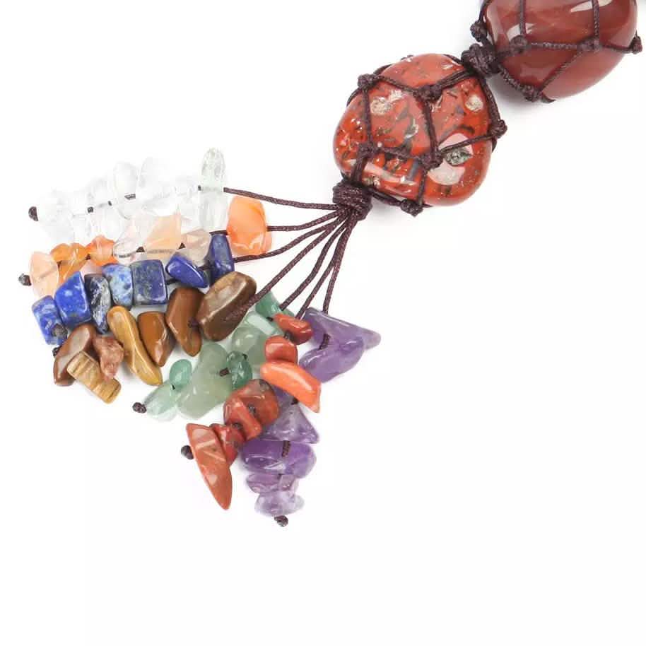 7 Chakra Gemstones Reiki Healing Crystals Tassel Wall Car Hanging Ornament Automotive - Tophatter Daily Deals