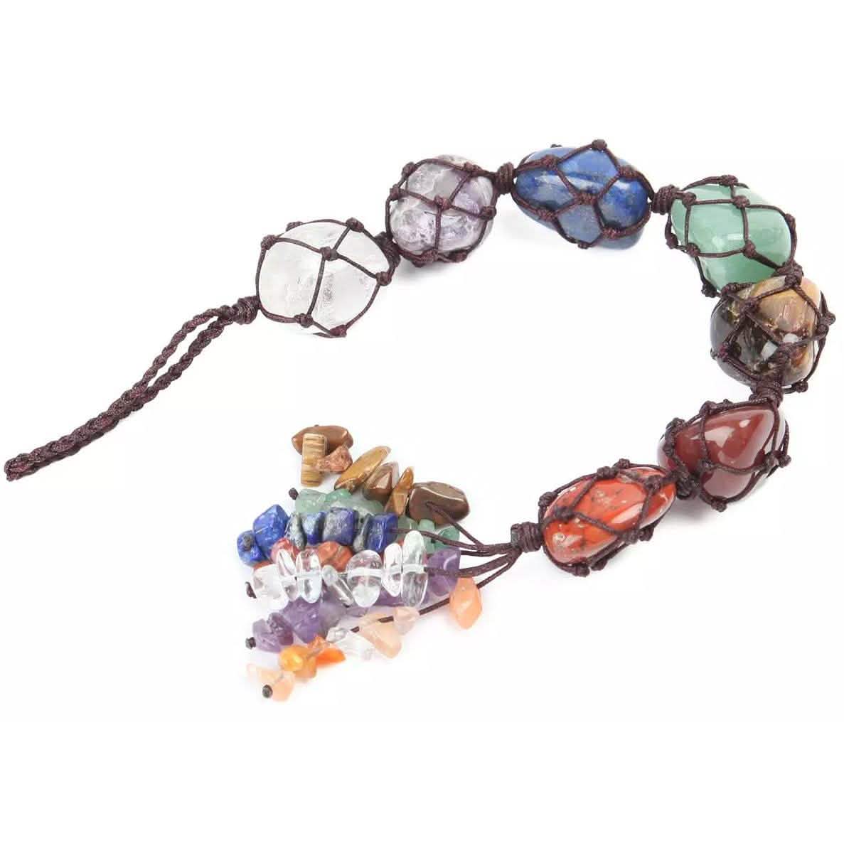 7 Chakra Gemstones Reiki Healing Crystals Tassel Wall Car Hanging Ornament Automotive - Tophatter Daily Deals
