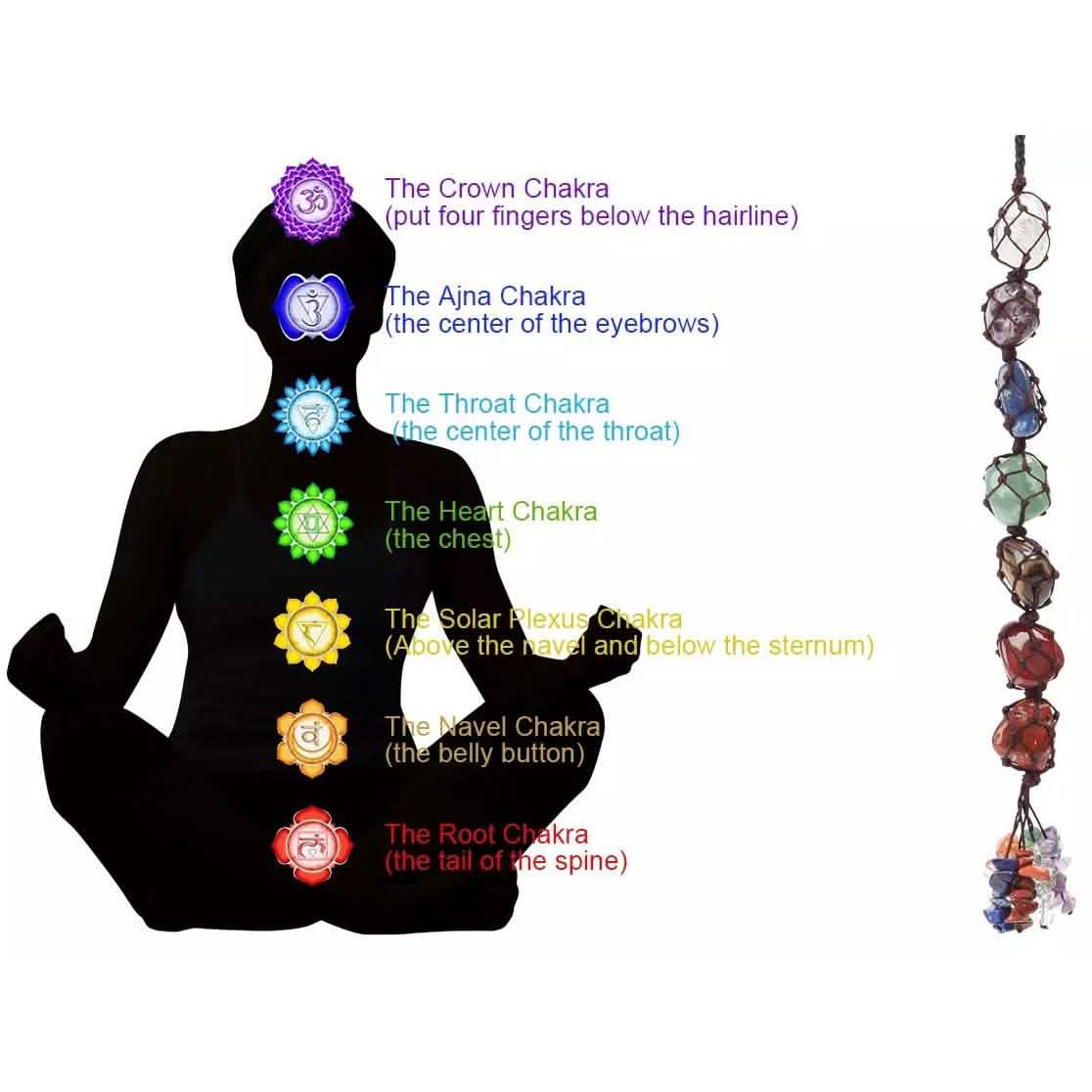 7 Chakra Gemstones Reiki Healing Crystals Tassel Wall Car Hanging Ornament Automotive - Tophatter Daily Deals
