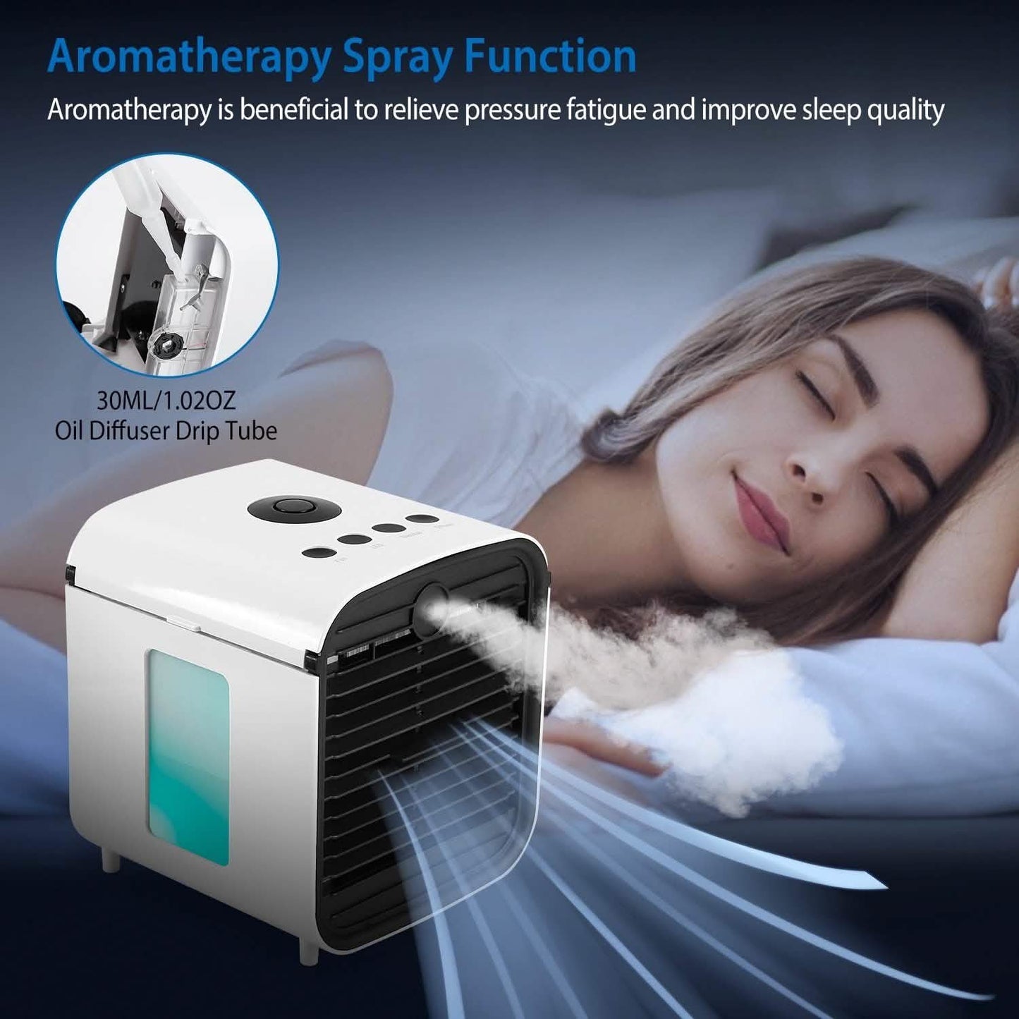 7-Color Change Portable Mini Air Conditioner Cooling Fan Household Appliances - Tophatter Daily Deals
