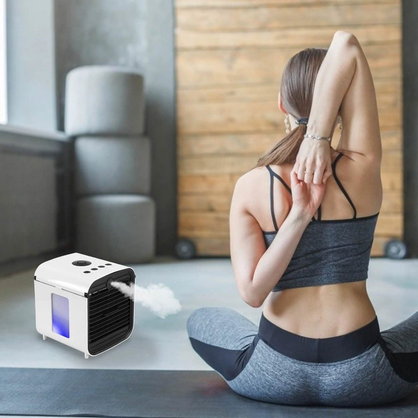 7-Color Change Portable Mini Air Conditioner Cooling Fan Household Appliances - Tophatter Daily Deals