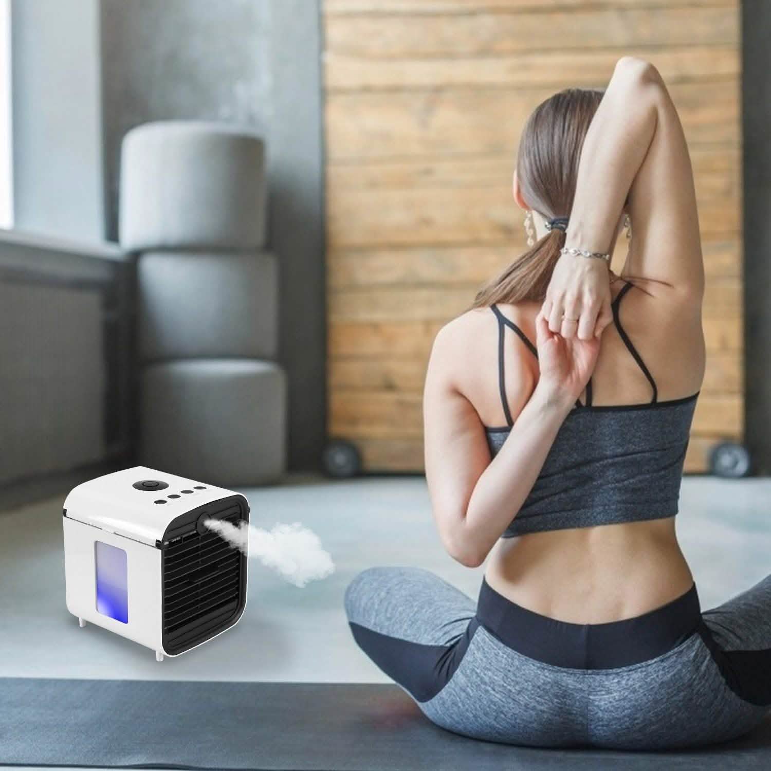 7-Color Change Portable Mini Air Conditioner Cooling Fan Household Appliances - Tophatter Daily Deals