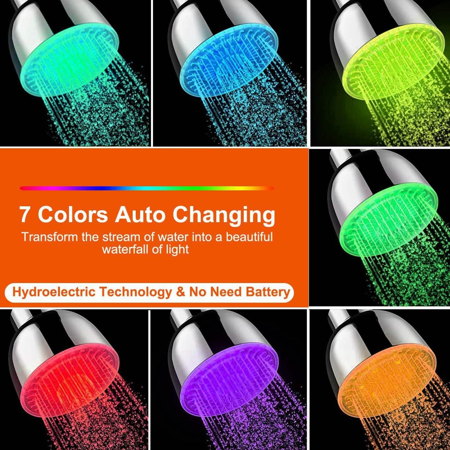 7 Color Changing LED Shower Head Bath - Tophatter Daily Deals