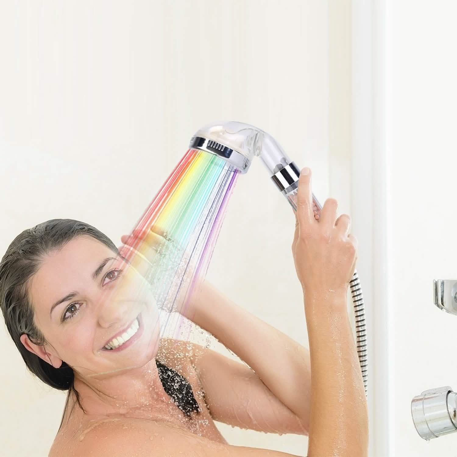 7 Color Changing Light Handheld Shower Head Bath - Tophatter Daily Deals